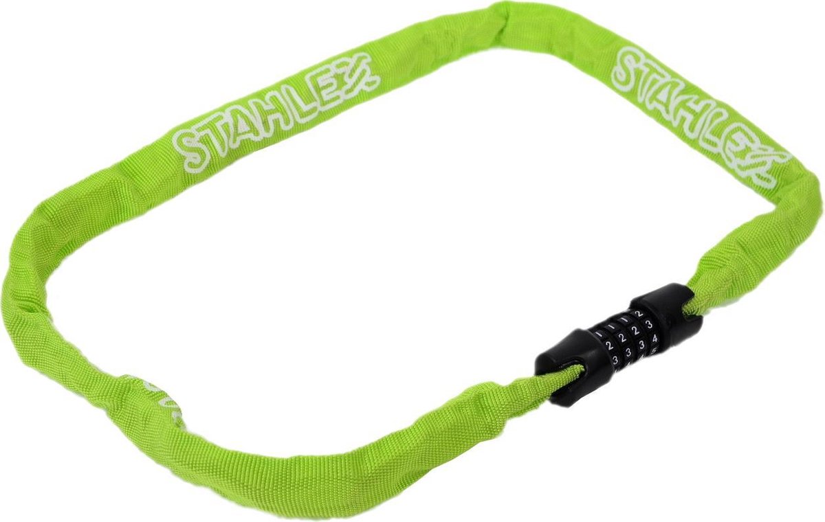 Stahlex Ø4mm / 100cm kettingslot schlechts 360g ketting met cijferslot Het eerste echte fietsslot voor uw kind groen