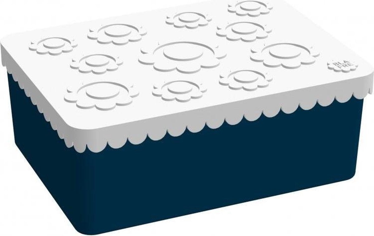 Brooddoos / Lunchbox  Flower Wit/Navy | Blafre