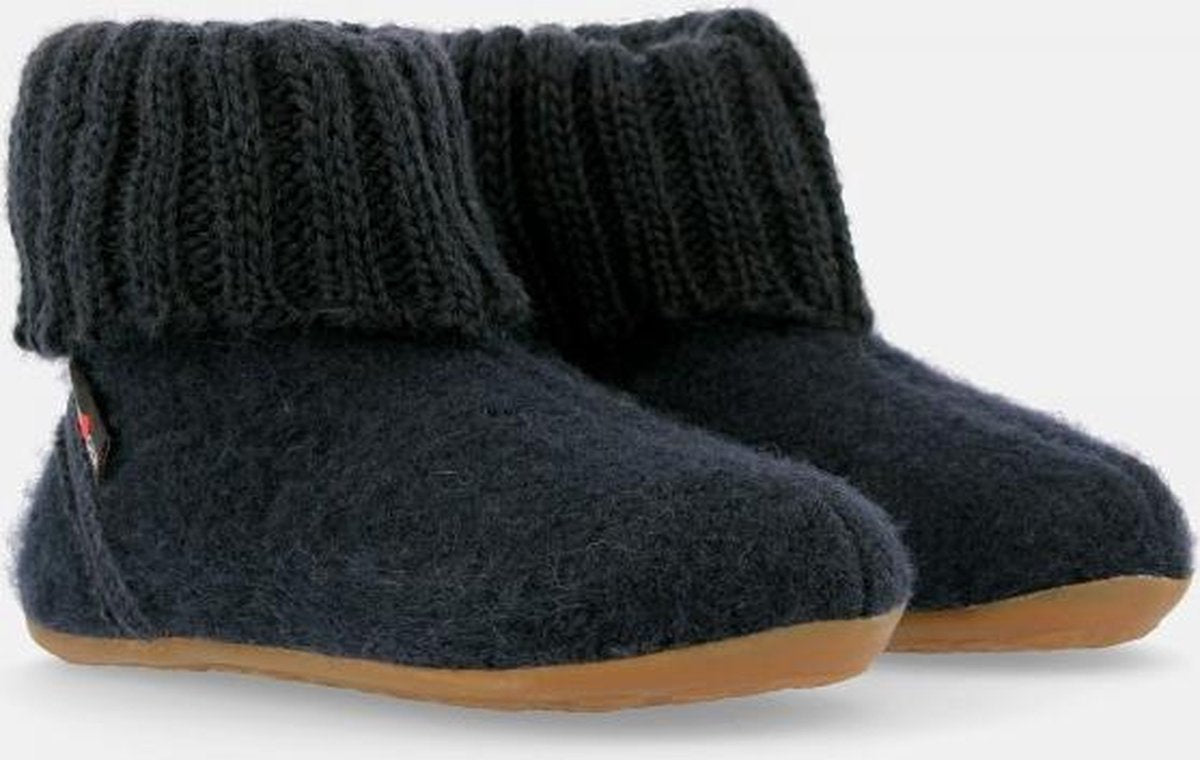 Haflinger Karlo Sokpantoffel - Donker Blauw - 31 - Vilt