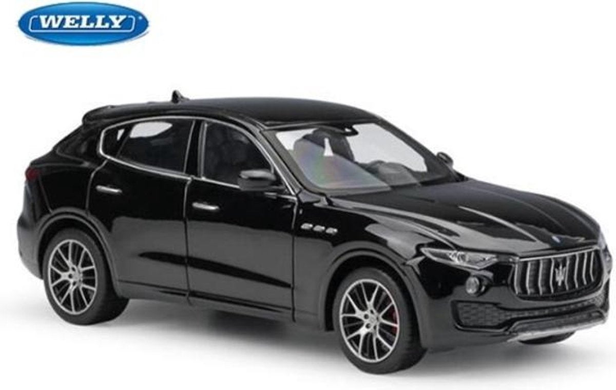 Maserati Levante 2016 (Zwart) (20 cm) 1/24 Welly - Modelauto - Schaalmodel - Modelauto - Miniatuurauto - Miniatuur autos