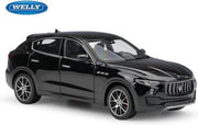 Maserati Levante 2016 (Zwart) (20 cm) 1/24 Welly - Modelauto - Schaalmodel - Modelauto - Miniatuurauto - Miniatuur autos