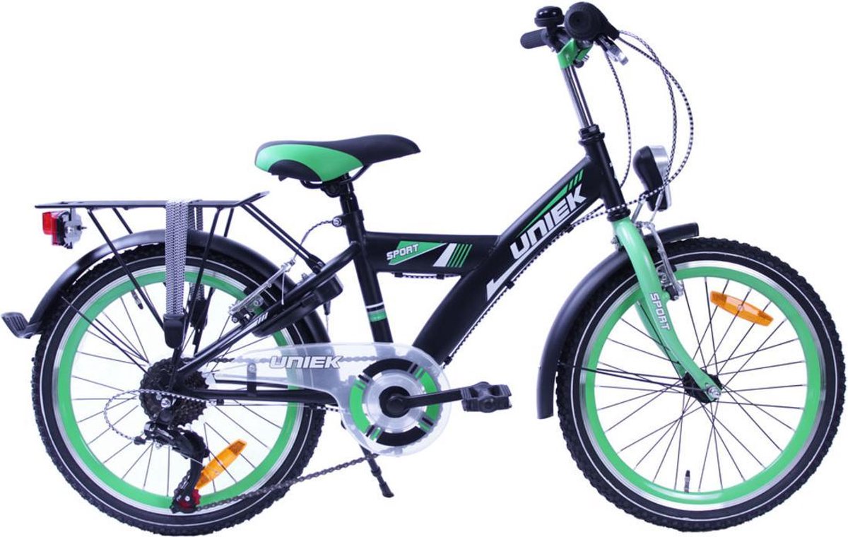 Kinderfiets Uniek Funride (V-Brake + V-Brake) J 20'' 7N Zwart / Groen