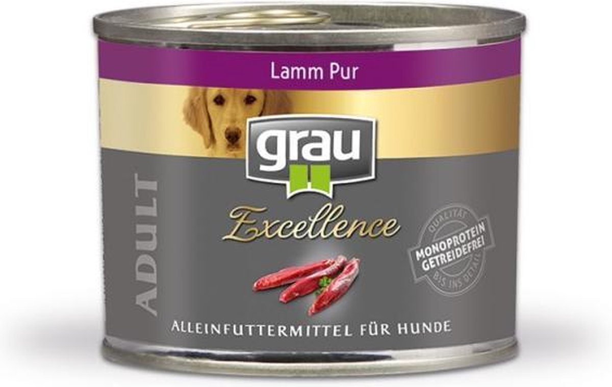 Grau Blikvoer hond excellence Lam puur 6 x 200 gr