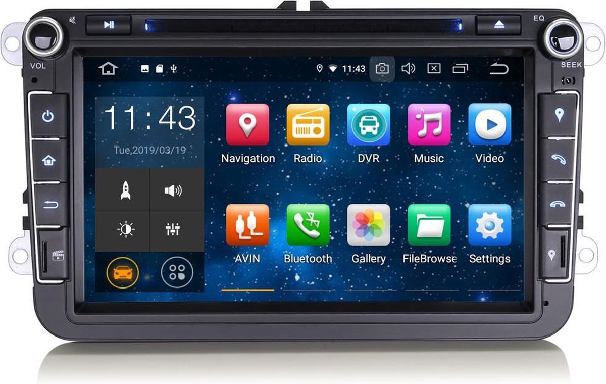 RNS 510 DAB+ 8 inch pasvorm Volkswagen/Seat/Skoda Android multimedia inbouw Europa-navigat