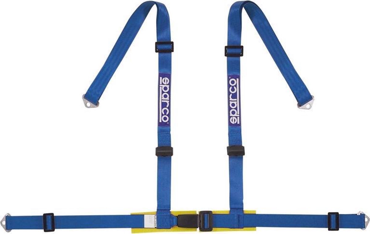 Sparco 4-Punts Sportgordel - Blauw - incl. Bekkenbeschermer & Schroefbevestiging (E-Keur)