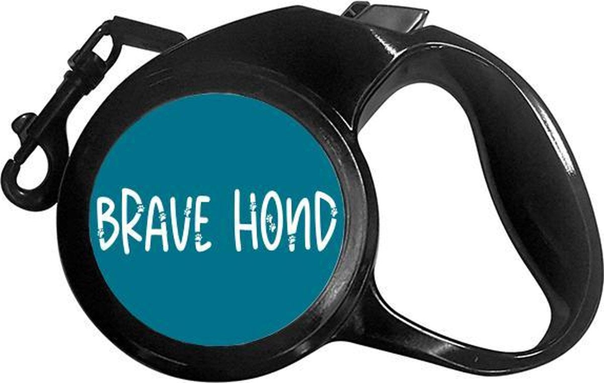 Rollijn Hondenriem met Handvat 5M "Brave Hond" - Leiband voor Honden - Hondenlijn