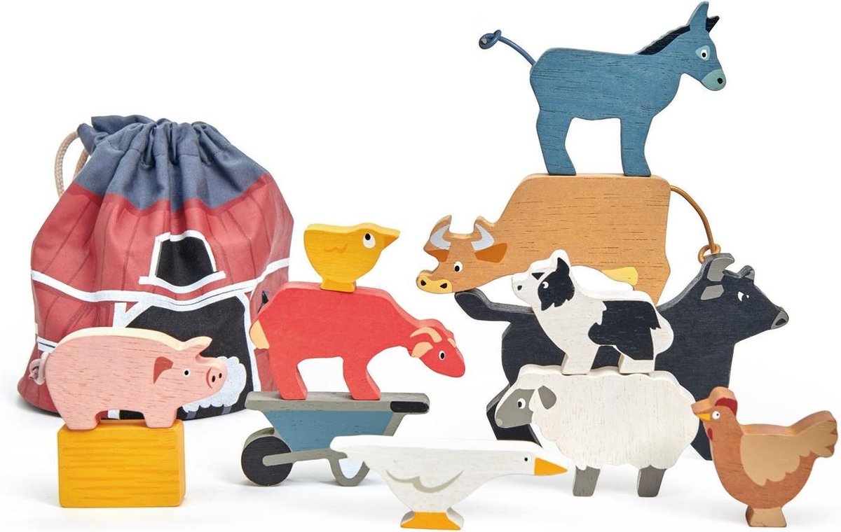 Stapelspel Boerderijdieren | Tender Leaf Toys