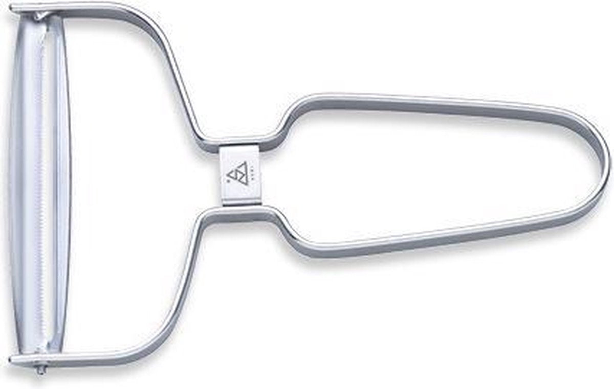 Triangle Dunschiller van roestvrij staal met kartelmesje breedte 90 mm 50 Preparation RVS 15 cmDunschiller van roestvrij staal met kartelmesje breedte 90 mm 50 Preparation RVS 15 cm