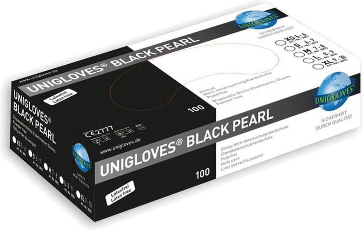 Black pearl nitrile handschoenen 100 stuks - Maat - MEDIUM