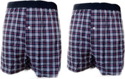 Embrator 2-stuks mannen Boxershort geruit blauw/wit/rood 3XL