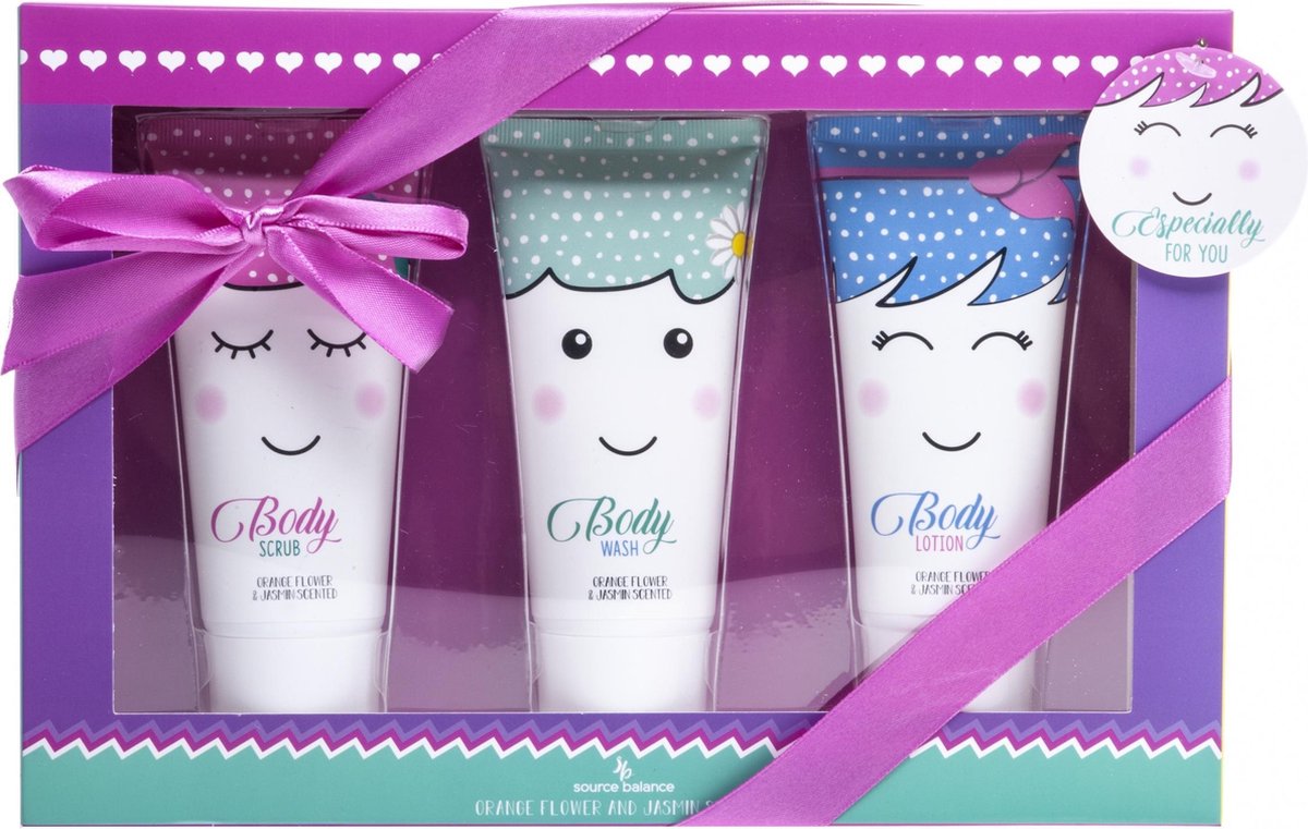 Treffina Badgeschenkset Sweet Faces Junior Paars/roze 3-delig