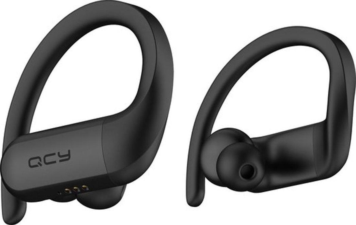 QCY TWS Smart Earbuds T6 Volledig Draadloze Sport Oordopjes met oorhaken - Zwart