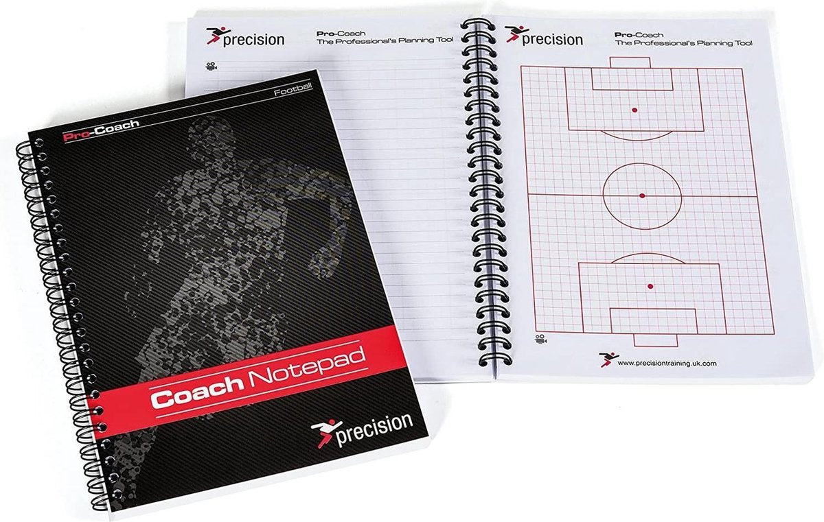 Precision Notitieblok Pro-coach Voetbal A5 Papier Zwart 6 Stuks