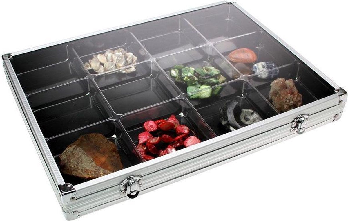SAFE Aluminium vitrine cassette met 12 vakken - 396 x 304 x 47 mm