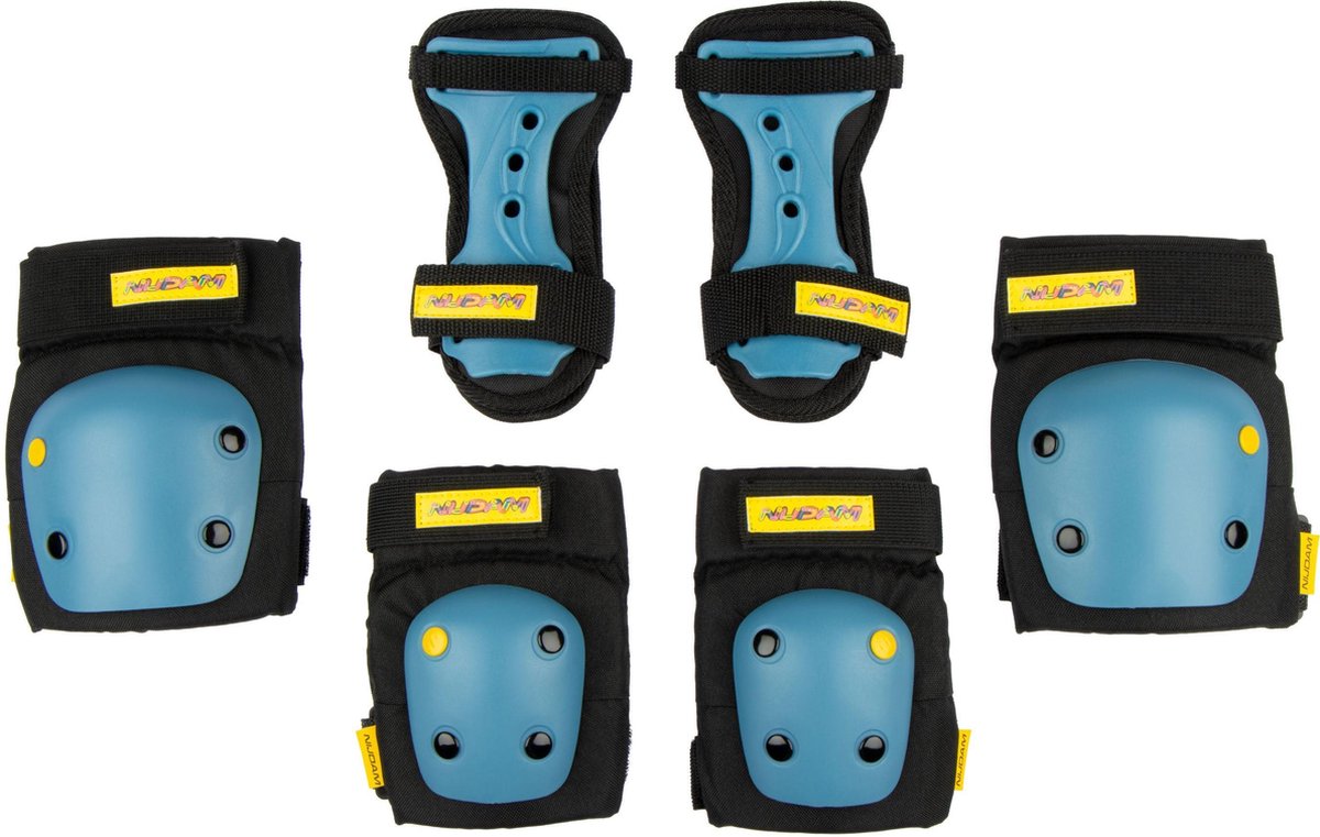 Nijdam Skate Beschermset Junior - Gamekeeper - Zwart/Blauw - M