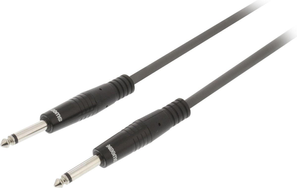Sweex SWOP23050E100 Gitaarkabel 6.35 Mm Male - 6.35 Mm Male 10.0 M Donkergrijs