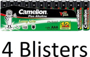 48 Stuks (4 Blisters a 12 st) Camelion Green Zinc AAA/R03