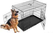 Topmast  Hondenbench zwart 121x76x82 CM + Pvc Lade -  2 deuren
