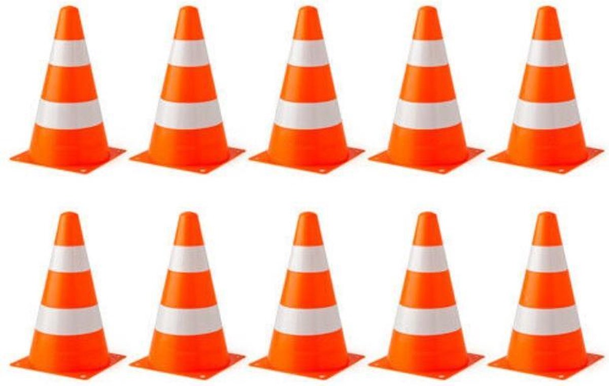 10 VERKEERSPIONNEN VEILIGHEIDSKEGELS  PIONNEN