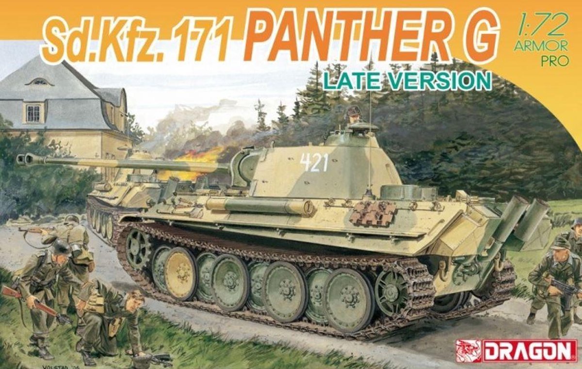 Dragon - 1/72 Sd.kfz 171 Panther G Late Version (?/21) * - DRA7206 - modelbouwsets