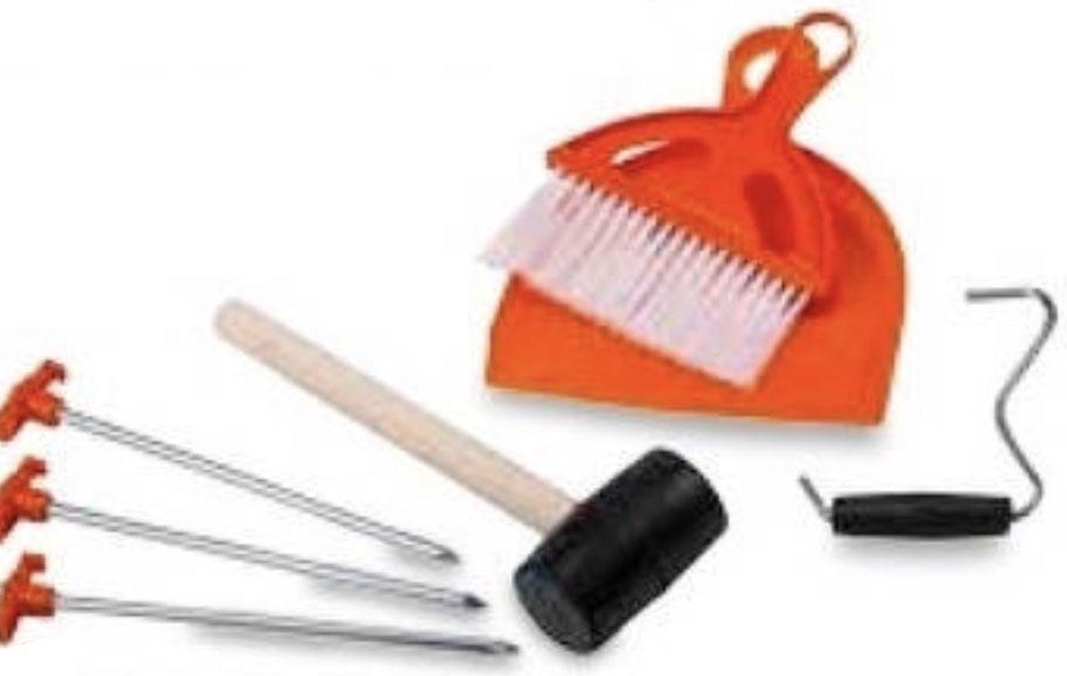 Starterskit Kampeerset van Versteeg® | Tent Accessoire Set | Haringen | Scheerlijnspanners | Rubberen Hamer | Scheerlijn | Tentharing | Kamperen | Outdoor | Vakantie