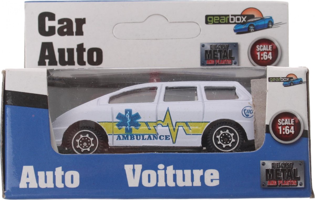 Gearbox Voertuig Ambulance Wit/geel Staal 8 Cm
