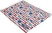 Croci koelmat cool breeze tortuga print gestreept wit / rood 90x50 cm