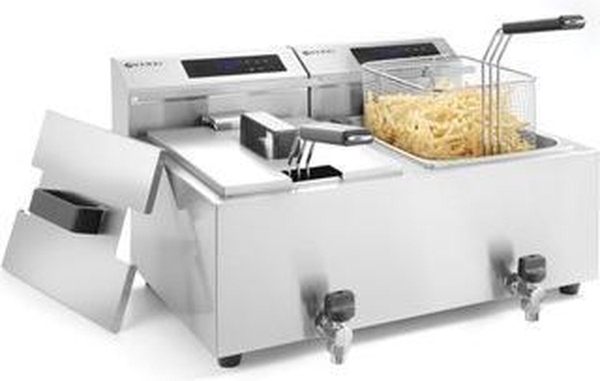Hendi Friteuse Mastercook met Aftapkraan - 2 x 8 Liter
