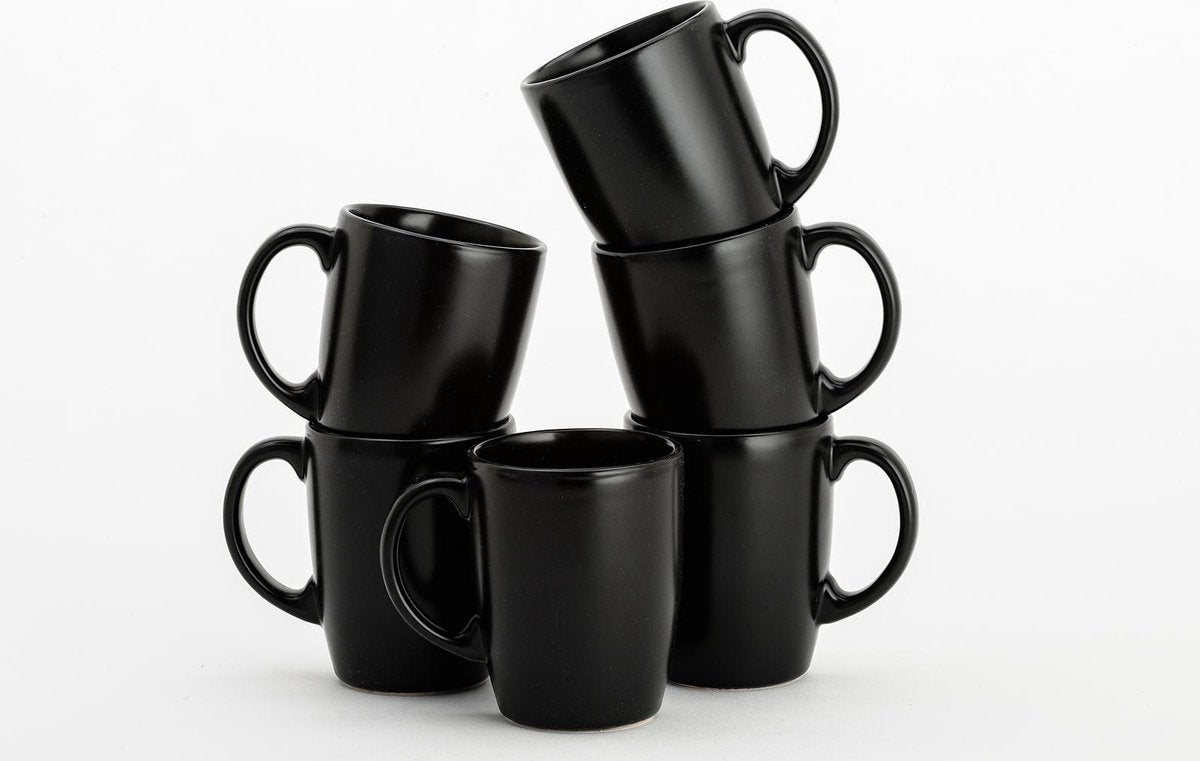 Lite-Body - Hermes - Thee Beker 30cl set van 6 - Zwart mat