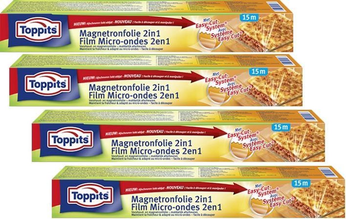 Toppits Magnetronfolie 2in1 Multipack 4 stuks 15m x 32