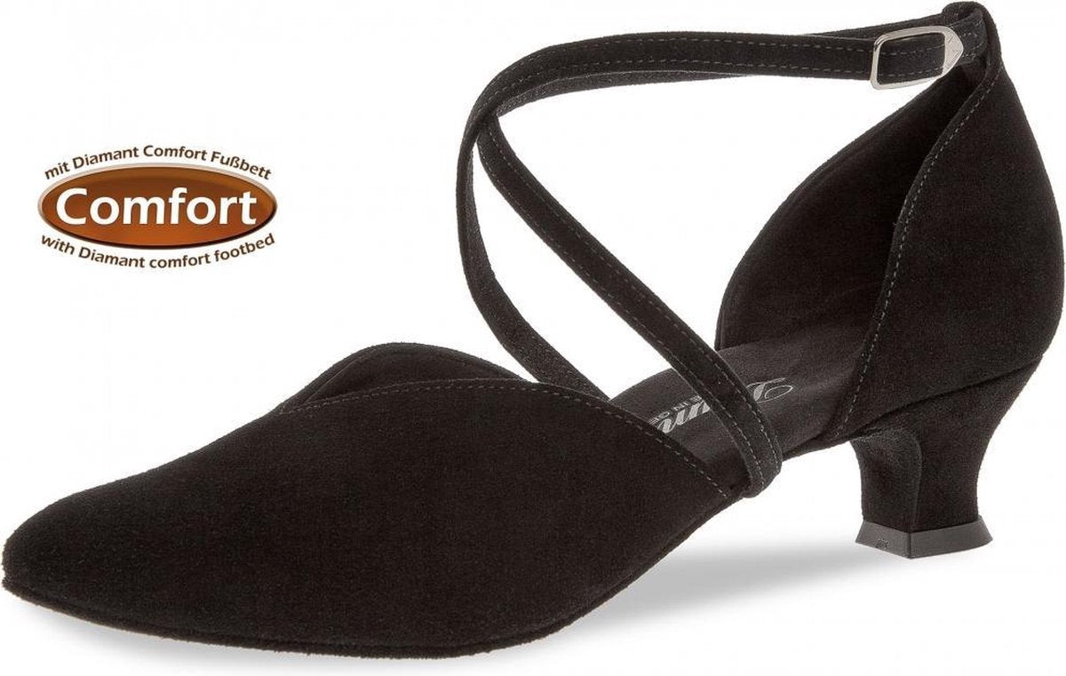 Diamant Dames Ballroom Dansschoenen 107-013-001 – Zwart Suède - Maat 38