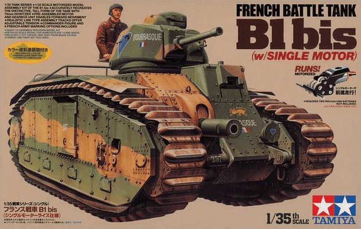 1:35 Tamiya 30058 WWII French Tank B1 bis (motor) Plastic kit