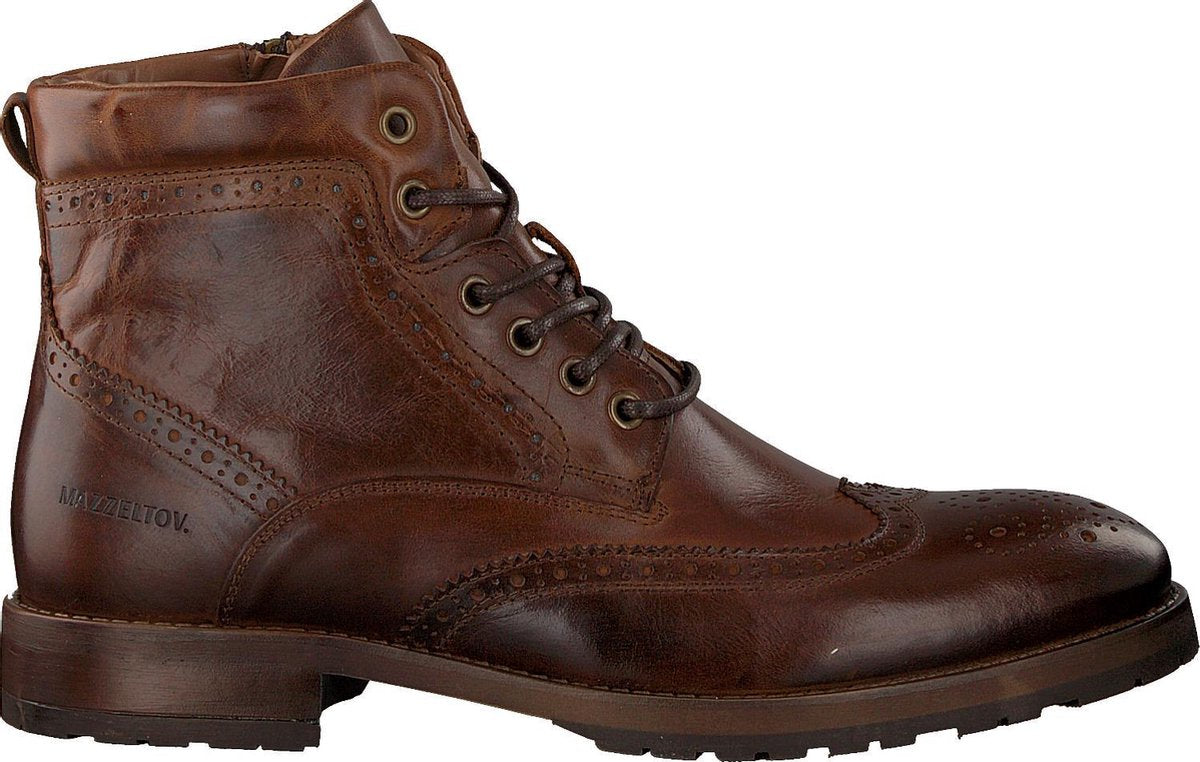 Mazzeltov Mrevinhade612.01om Veterboots - Laarzen Met Veters - Heren - Cognac - Maat 44