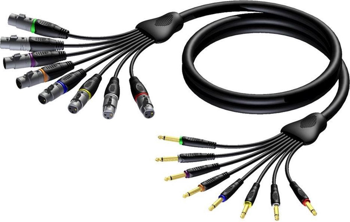 Procab Multikabel REF8024 - 8x XLR (v) - 8x 6