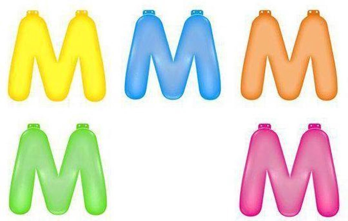 Opblaas letter M  Roze