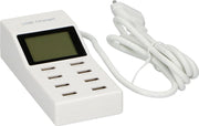 Deluxa Digitale USB Hub - 8 Poort - Aansluiting via 230V - Wit