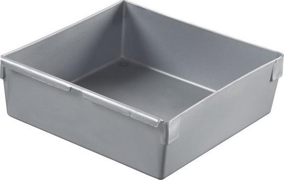 Ladebakje - Zilver - 15x15cm - Kunststof - (set van 12).
