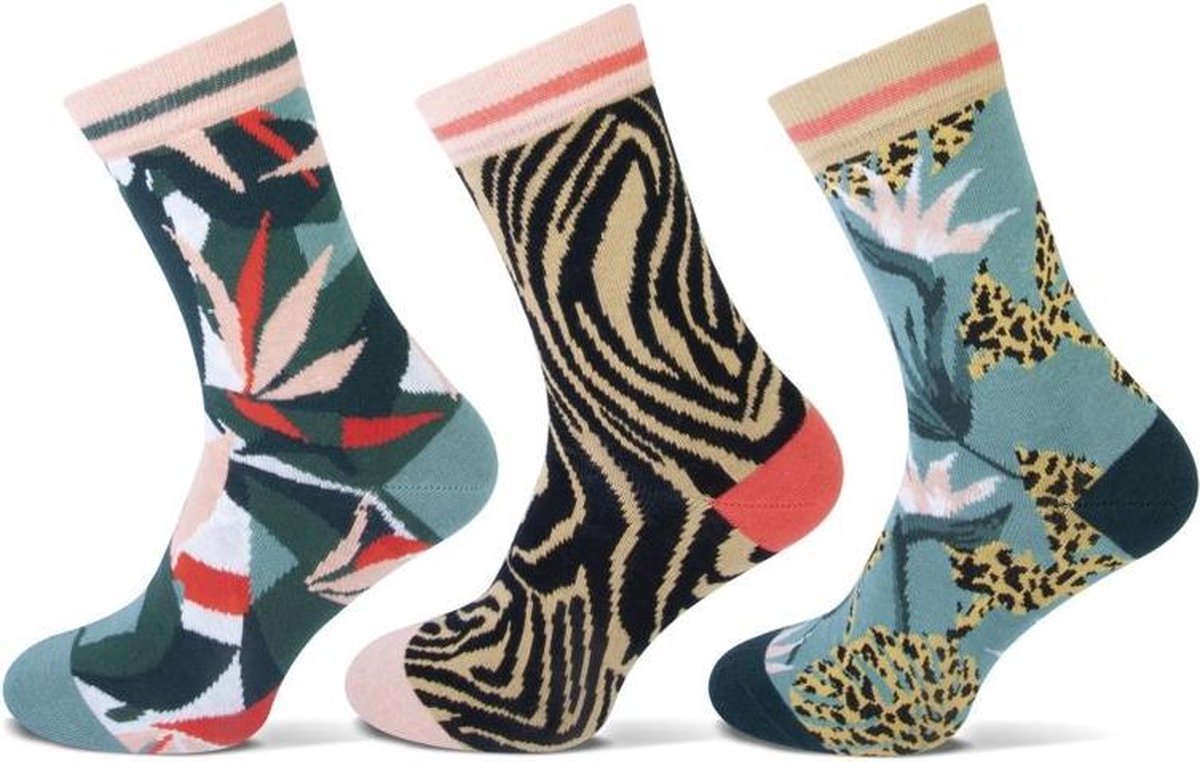 Teckel Damessok Jungle 3-Pack Maat 36-42