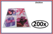 200x LDPE draagtas kado met strik 20x30cm