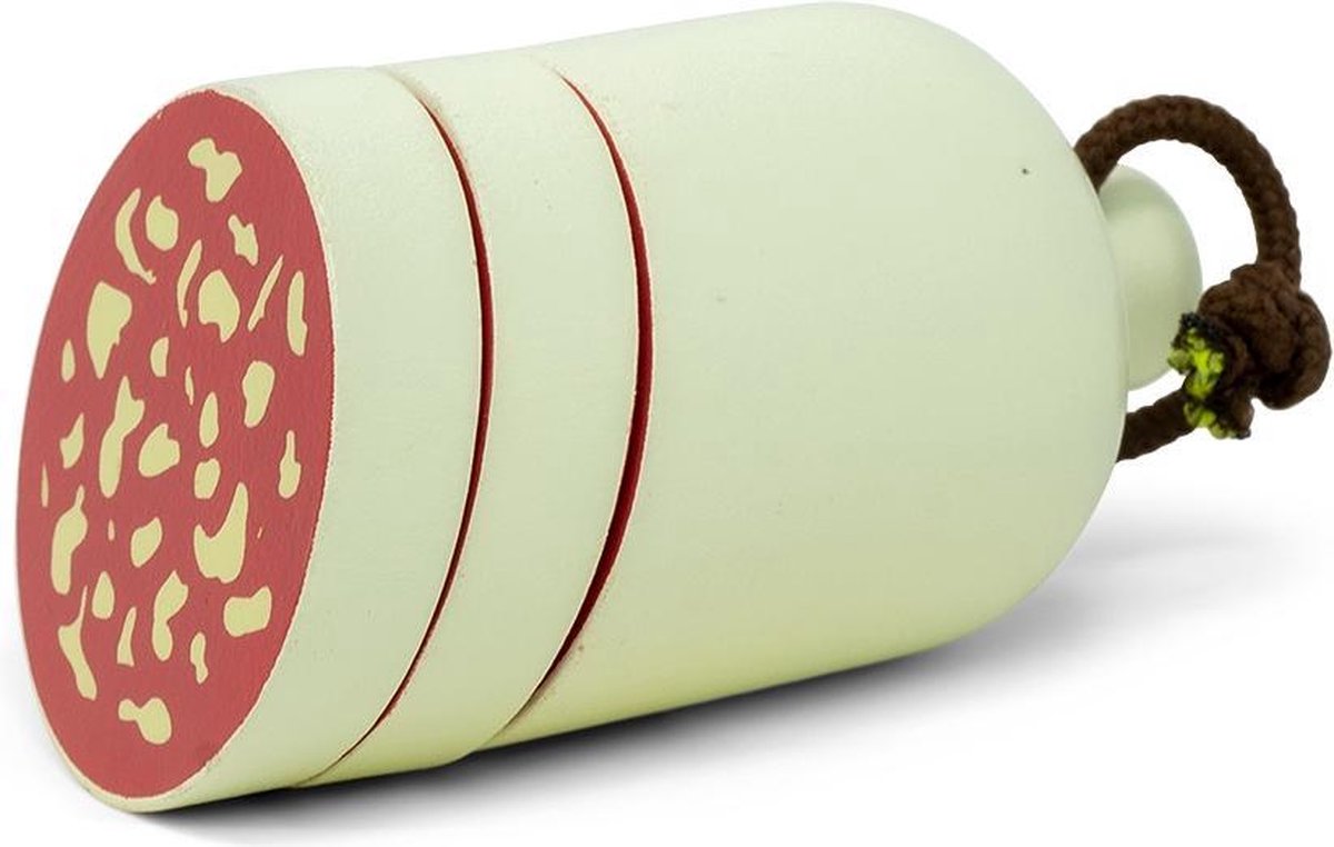 Mamamemo Italiaanse Salami 7 Cm Hout Rood/wit 3-delig