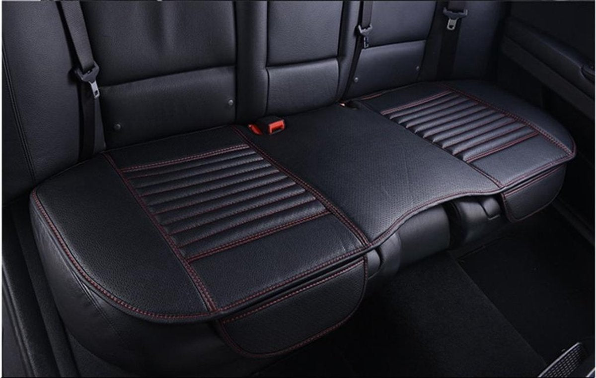 Autostoelhoes - Achterkant 1 stuk - Auto Accessories - Autohoes - Stoelhoezen Auto - Autostoel beschermer - Zwart - Rood - Leer - 133x49CM - Universele