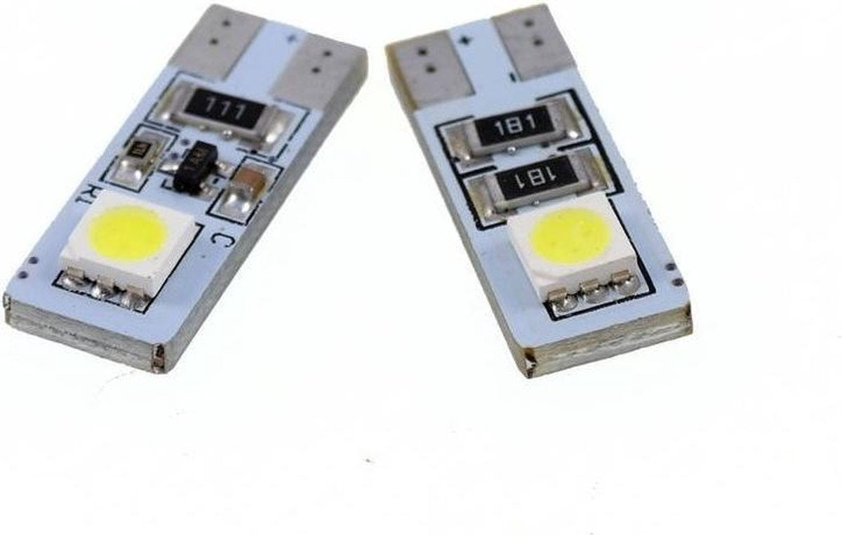 T10 - 5050 - 1 SMD - CANBUS - 2 stuks - wit