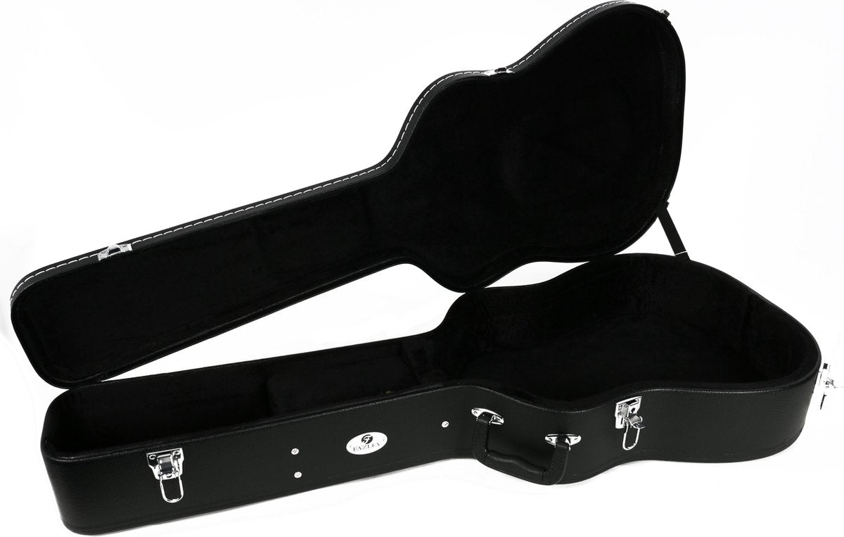 De Fazley GC 100 is een zwarte koffer voor een akoestische of semi-akoestische dreadnought gitaar. Bij deze gitaarkoffer kunt u profiteren van een zeer scherpe prijs-kwaliteitsverhouding