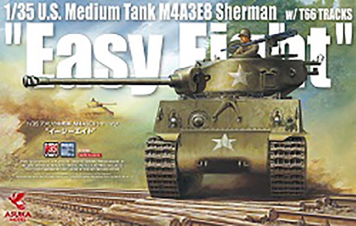 Asuka U.S. Medium Tank M4A3E8 Sherman "Easy Eight" w/T66 TRACKS + Ammo by Mig lijm