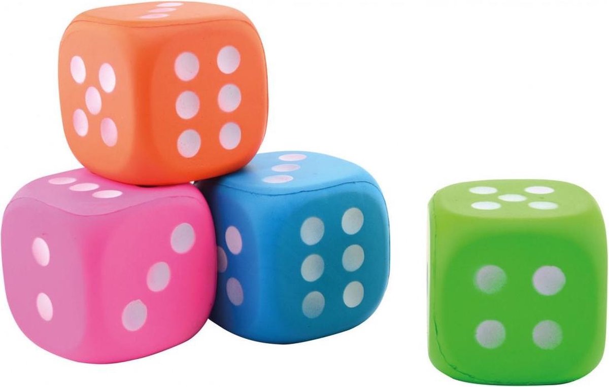2x Grote foam dobbelsteen/dobbelstenen groen 12 cm - Dobbelspellen - Spelletjes met dobbelstenen