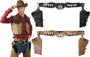 12 stuks: Cowboyholster dubbel Sheriff in 2 kleuren - assorti