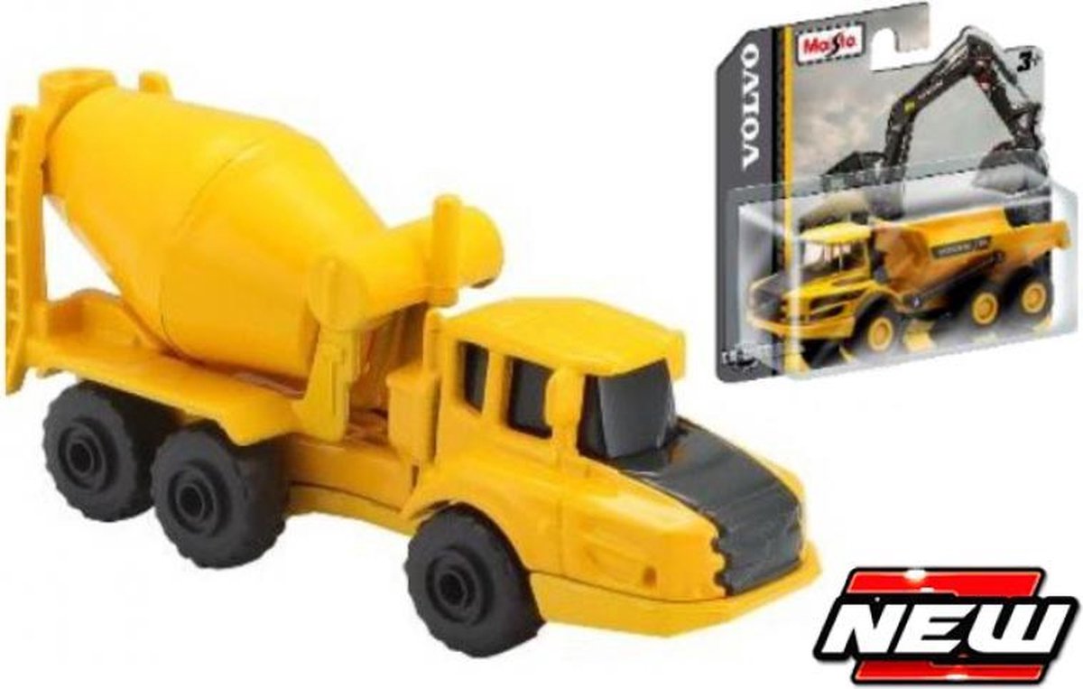 Maisto Volvo A25G CEMENT MIXER geel/zwart schaalmodel 3"