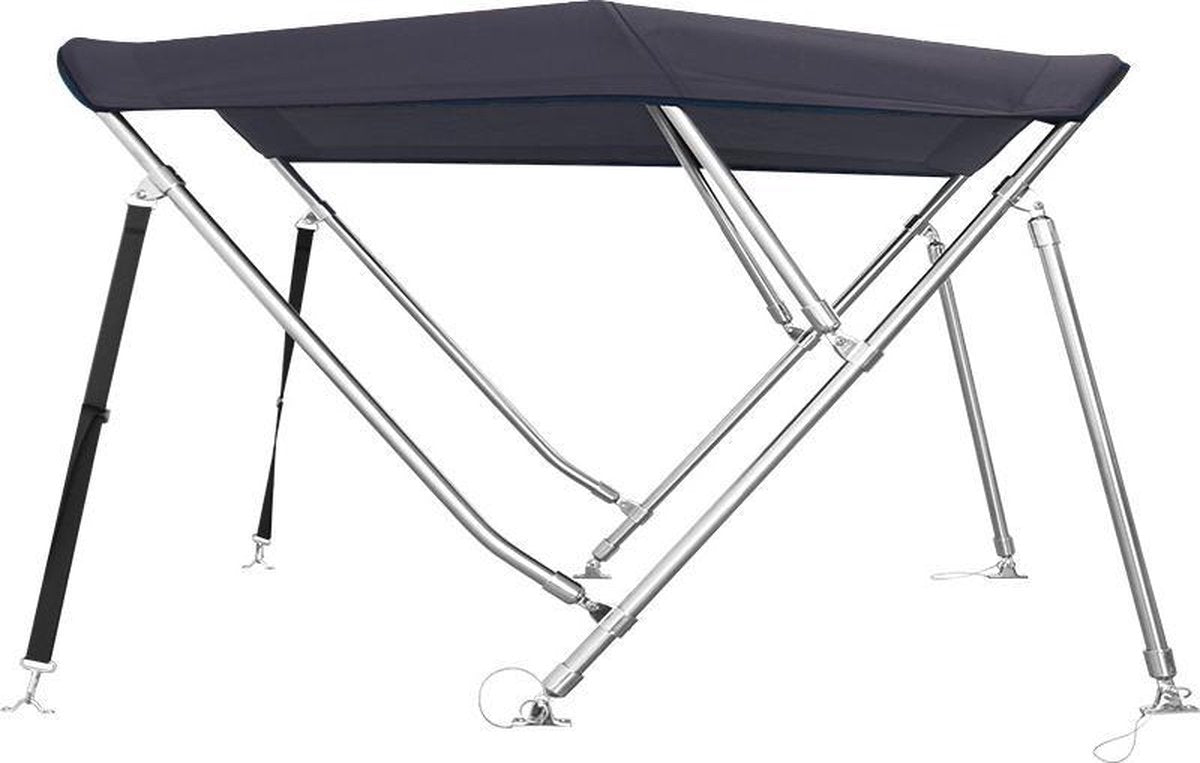 3 Boog RVS Biminitop Zonnetent H137 cm ZWART Breedte 284-300 cm