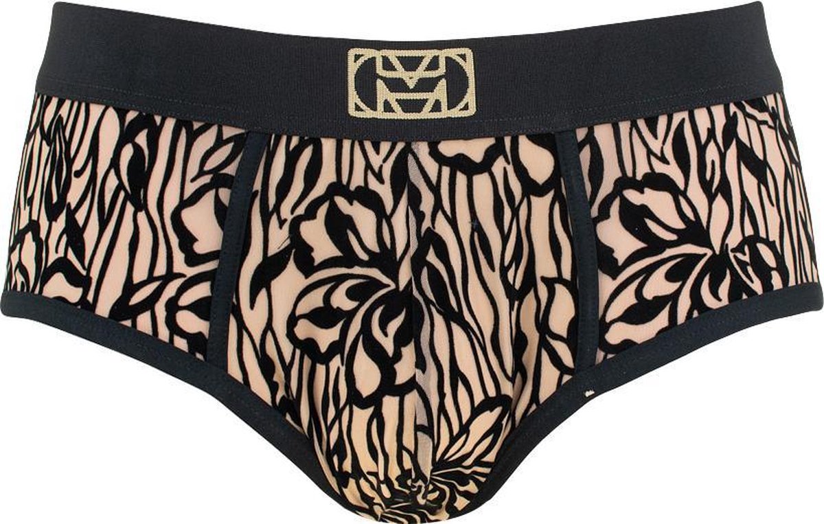 HOM midi briefs microfiber adonis mesh zwart - M