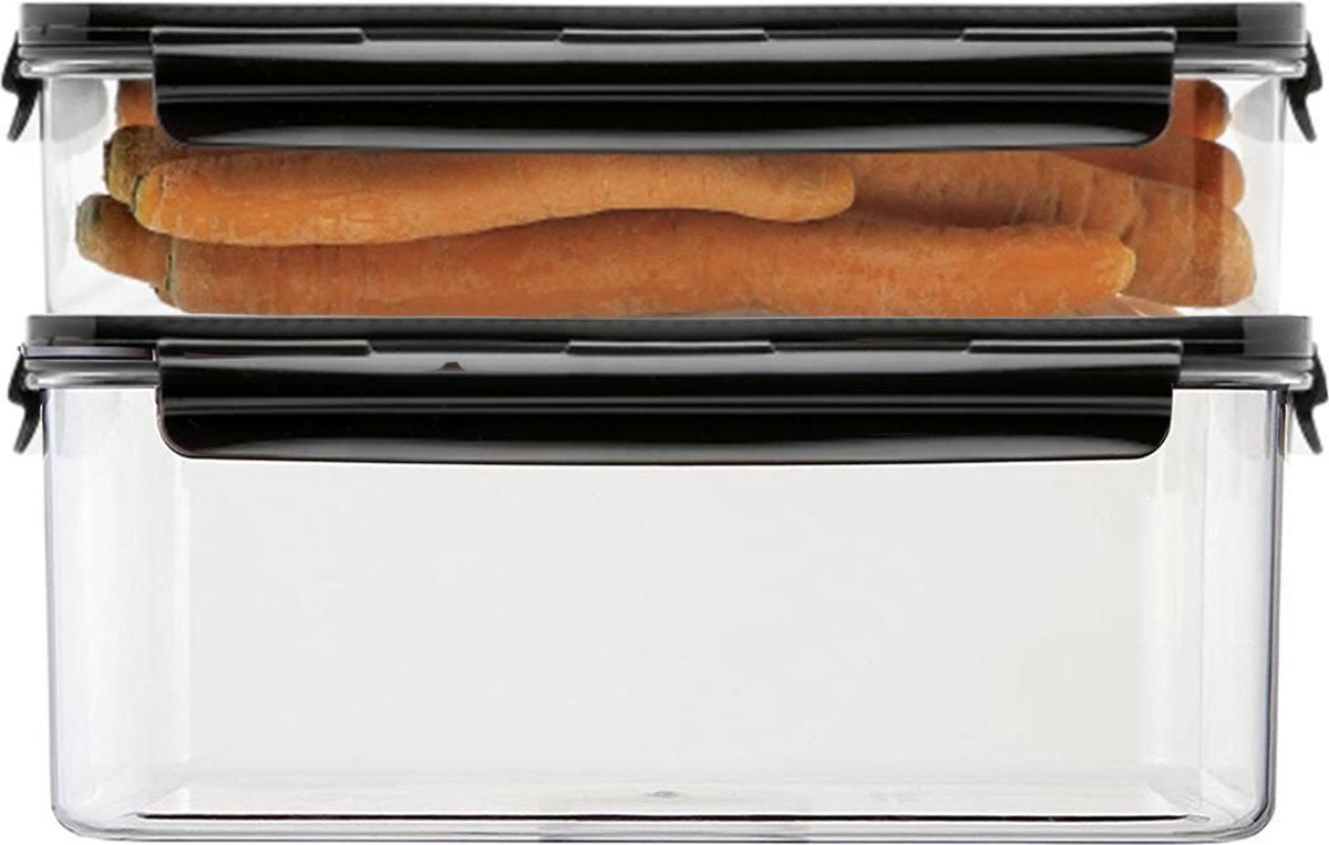 Lock&Lock Modular Vershoudbakjes | Bewaardozen voedsel – Set van 2 stuks – Helder Transparant